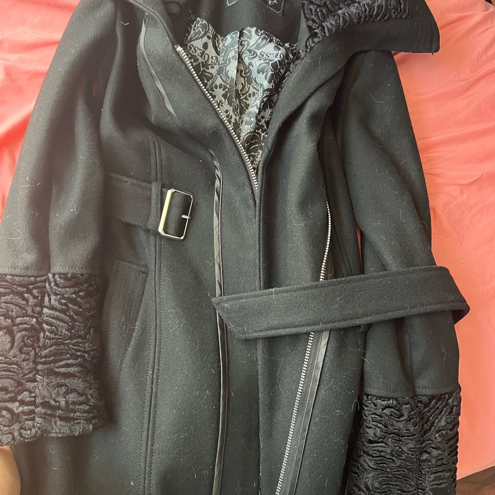BCBG black wool women coat xsp